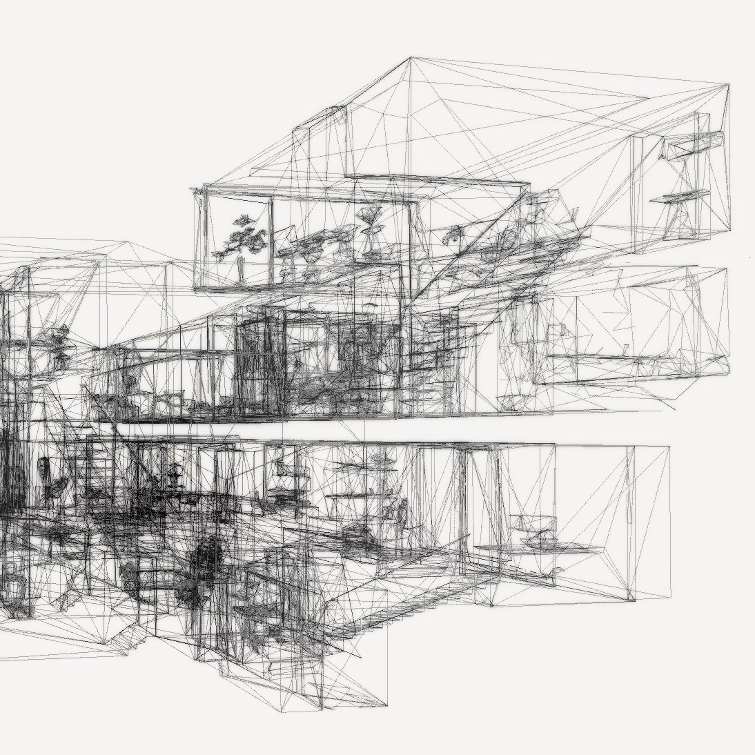 Wireframe of built space
